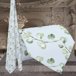 Greenery Eucalyptus Sky Blue Wedding Neck Tie<br><div class="desc">Neck Ties for Tuxedo Royale by Leonbience.</div>