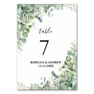 Greenery Eucalyptus Table Number