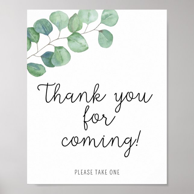 Greenery Eucalyptus - Thank you for coming Poster (Front)