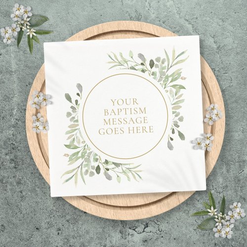 Greenery Eucalyptus Watercolor Baptism Christening