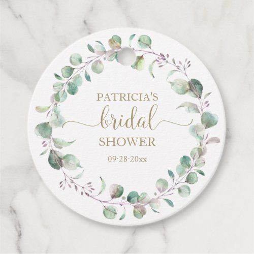 Greenery Eucalyptus Watercolor Bridal Shower Favor Favor Tags