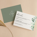 Greenery Eucalyptus Watercolor Details Elegant Enclosure Card<br><div class="desc">Greenery Eucalyptus Watercolor Details Elegant Enclosure Card.  Features watercolor eucalyptus leaves. The word 'details' is not editable. Matching items available.</div>