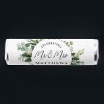 Greenery Eucalyptus Watercolor Mr and Mrs Wedding Breath Savers® Mints<br><div class="desc">Customize the text for your favor.</div>