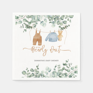 Greenery eucalyptus We can bearly wait Baby Shower Napkins