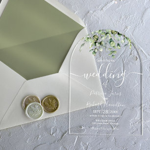 Greenery Eucalyptus Wedding Acrylic Invitations