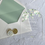 Greenery Eucalyptus Wedding Acrylic Invitations<br><div class="desc">Our stunning wedding invitations are easy to personalize with your details, and your guests will love them. Customize them with your information to impress everyone. If you have any special requests, please feel free to chat with us. PLEASE NOTE: For assistance on orders, shipping, product information, etc., contact Zazzle Customer...</div>