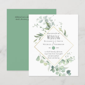 Greenery Eucalyptus Wedding BUDGET Invites