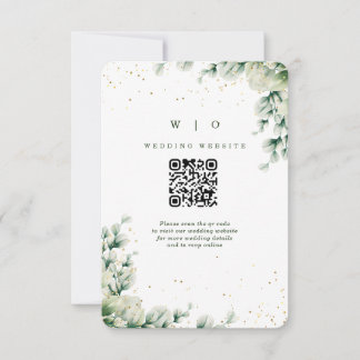 Greenery Eucalyptus Wedding Elegant Floral Wedding RSVP Card