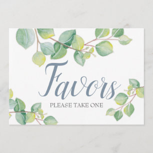 Greenery Eucalyptus Wedding Favor Sign Invitation