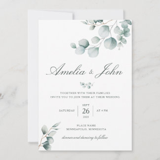 Greenery Eucalyptus Wedding Invitation