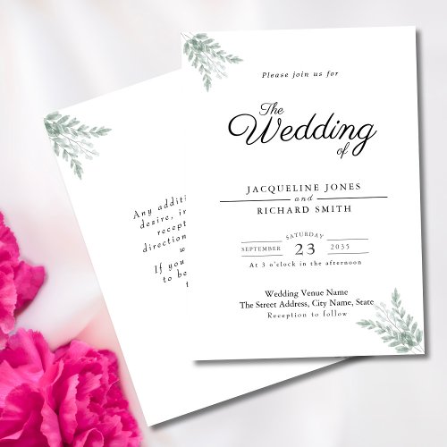 Greenery Eucalyptus Wedding Invitation