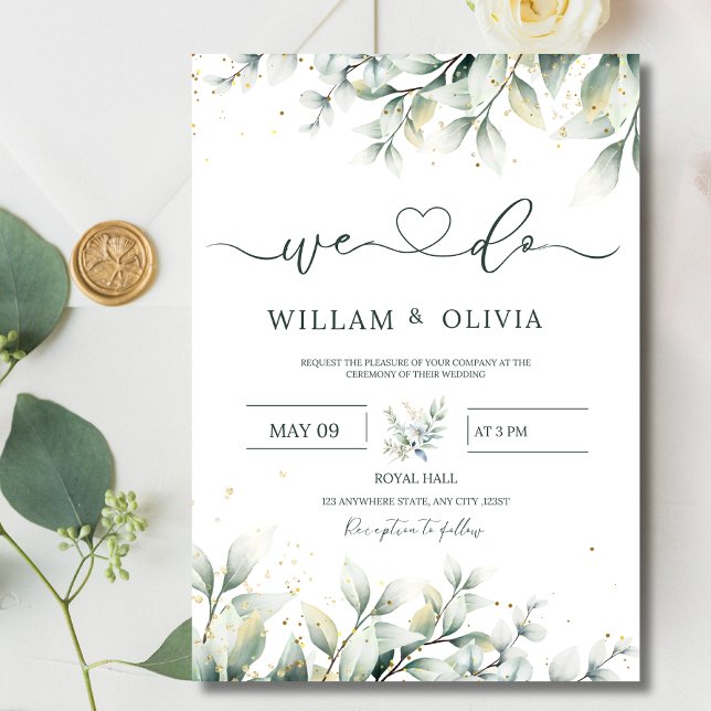 Greenery Eucalyptus Wedding Invite Floral Wedding  (Creator Uploaded)