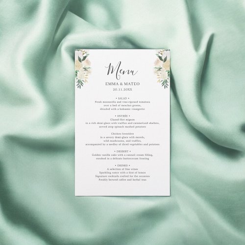 Greenery Eucalyptus Wedding Menu