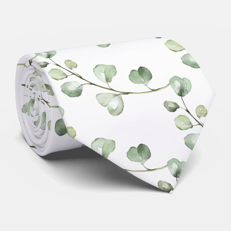 Greenery Eucalyptus Wedding Neck Tie Zazzle