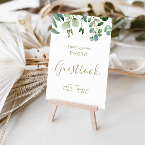 Greenery Eucalyptus Wedding Photo Guestbook Sign
