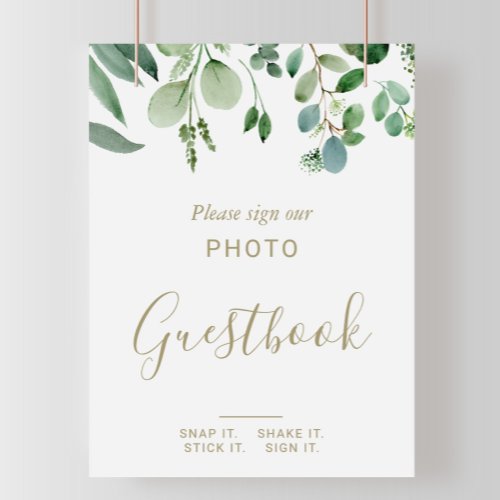 Greenery Eucalyptus Wedding Photo Guestbook Sign