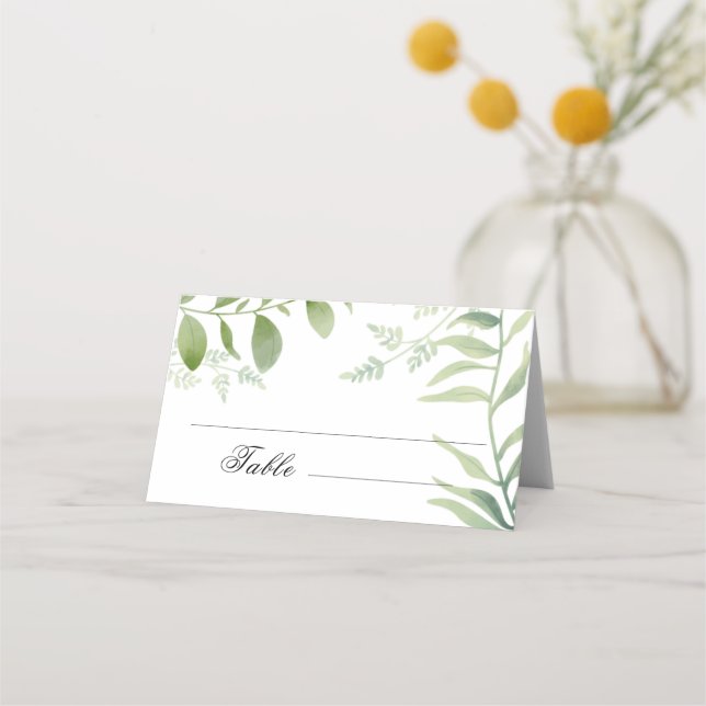 Greenery Eucalyptus Wedding Place Card (Front)