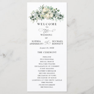 Greenery Eucalyptus Wedding Program