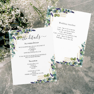 Greenery eucalyptus wedding program details budget flyer