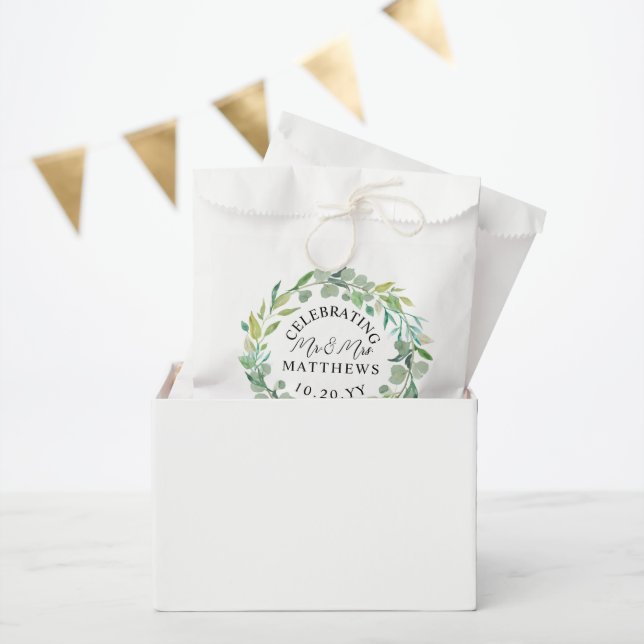 Greenery Eucalyptus Wedding Shower Favor Bag (Party)