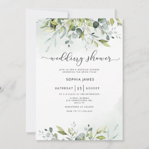 Greenery eucalyptus wedding shower invitation