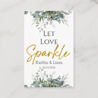 Greenery Eucalyptus Wedding  Sparkler Tag