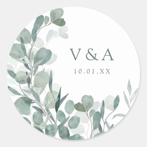 Greenery Eucalyptus Wedding Sticker