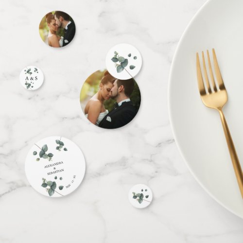 Greenery Eucalyptus Wedding Table Decor Confetti