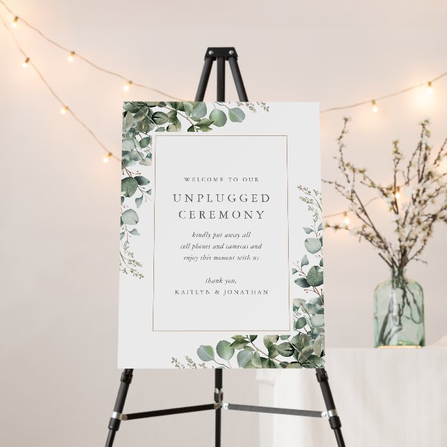 Greenery Eucalyptus Wedding Unplugged Ceremony Foam Board (In Situ (Stand))