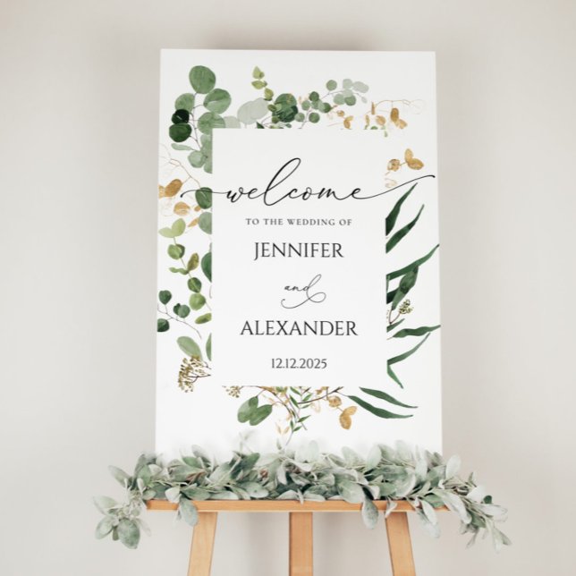 Greenery eucalyptus wedding welcome sign (Creator Uploaded)