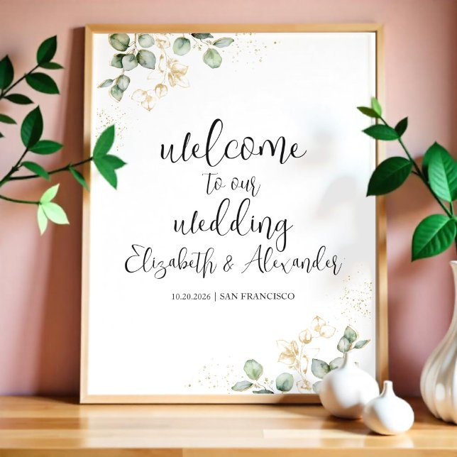 Greenery Eucalyptus Wedding Welcome Sign  (Creator Uploaded)