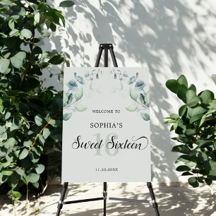 Greenery Eucalyptus Welcome Sweet 16 Foam Board
