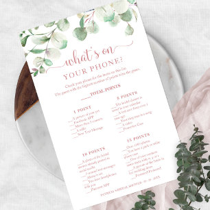 Greenery Eucalyptus What's On Your Phone Flyer