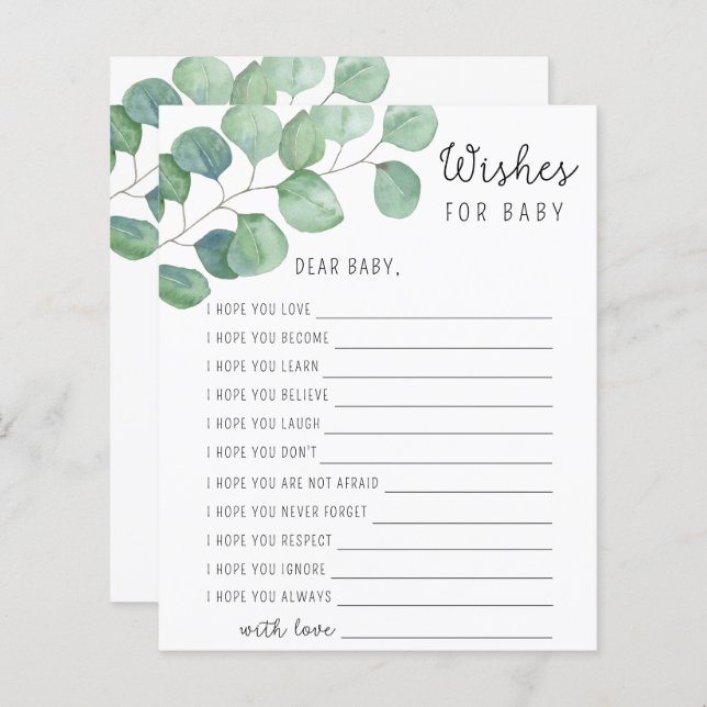 Greenery Eucalyptus - Wishes for baby (Front/Back)