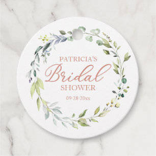 Greenery Eucalyptus Wreath Bridal Shower Favor Tag