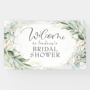 Greenery Eucalyptus Wreath Bridal Shower Welcome Banner