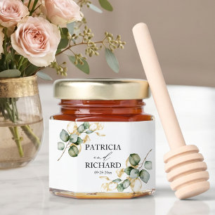 Greenery Eucalyptus Wreath Wedding Honey Jar Favors