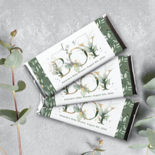 Greenery eucayptus it's a boy Hershey Bar Label