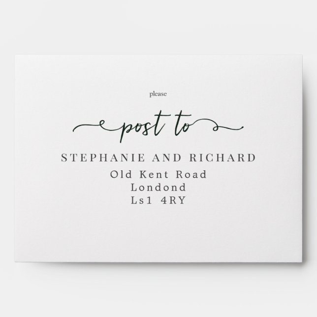Greenery Evening Wedding envelope (Front)