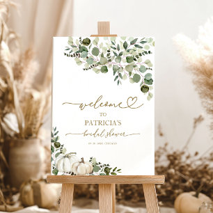 Greenery Fall Bridal Shower Welcome Foam Board