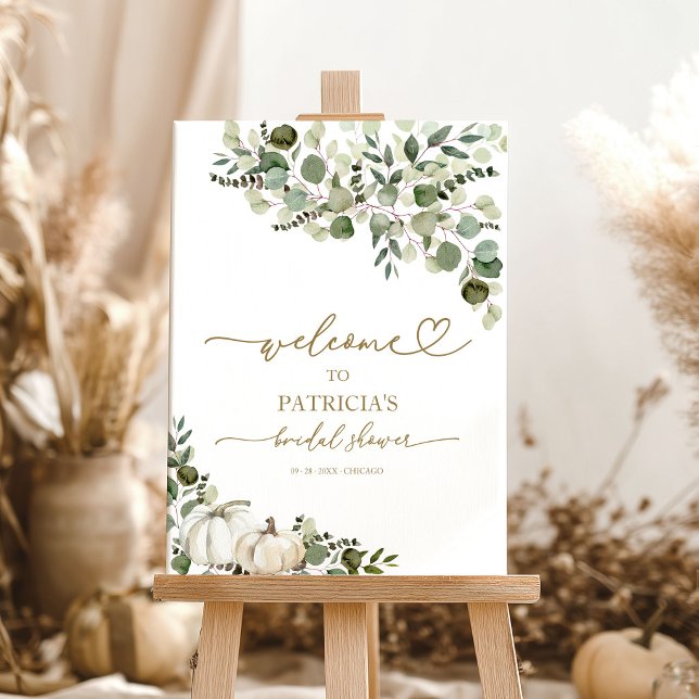 Greenery Fall Bridal Shower Welcome  Foam Board (Creator Uploaded)