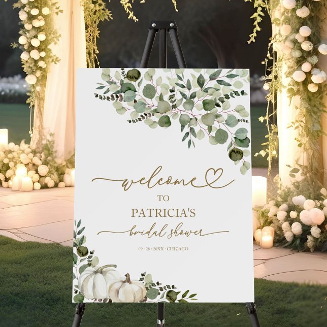 Greenery Fall Bridal Shower Welcome  Foam Board (Creator Uploaded)