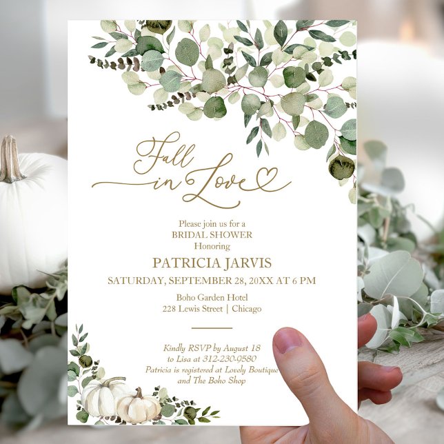 Greenery Fall In Love Bridal Shower Invitation (Creator Uploaded)