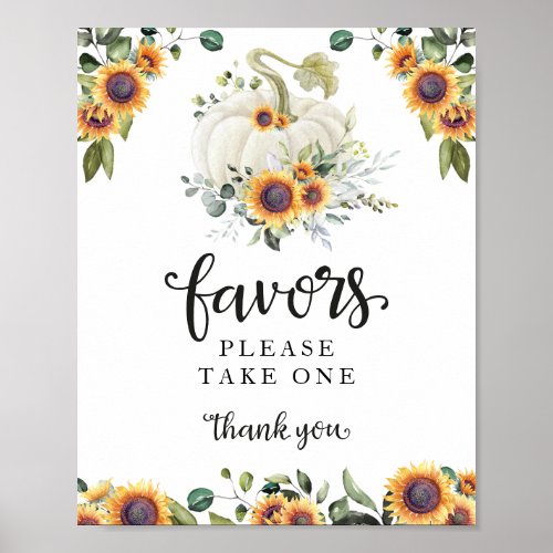 Greenery Fall Pumpkin Baby Shower Favors Sign