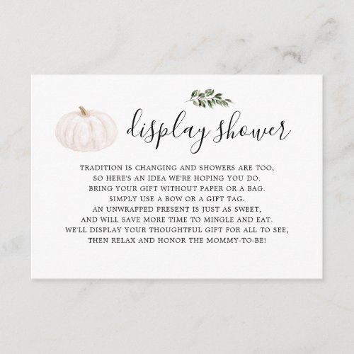 Greenery Fall Pumpkin Display Shower Enclosure Card