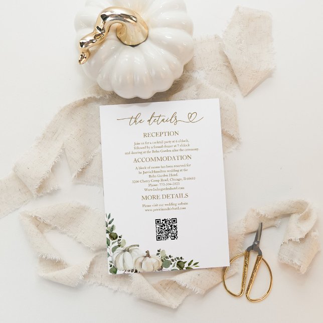 Greenery Fall Wedding Details Enclosure Card (Creator Uploaded)