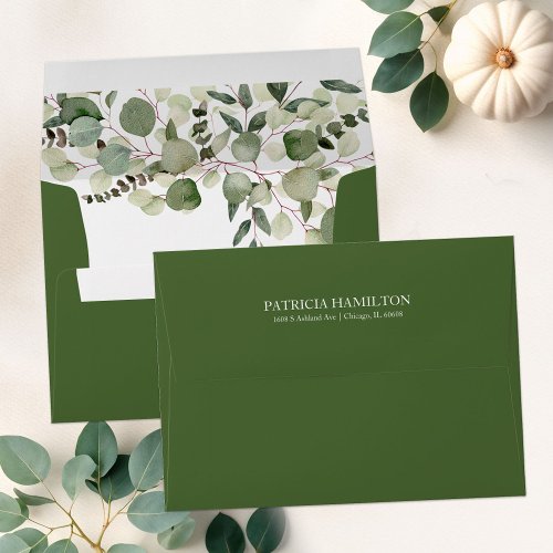 Greenery Fall Wedding Envelope