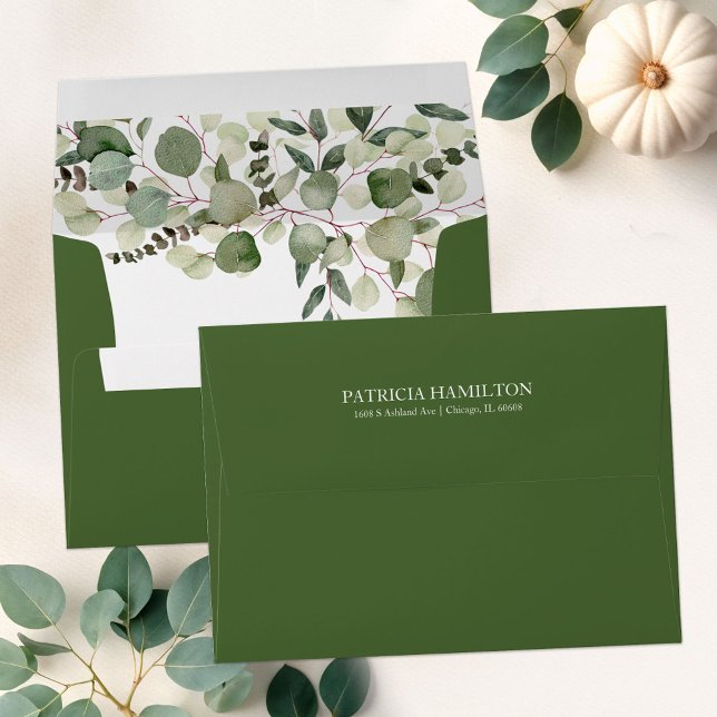 Greenery Fall Wedding Invitation Envelope (Creator Uploaded)