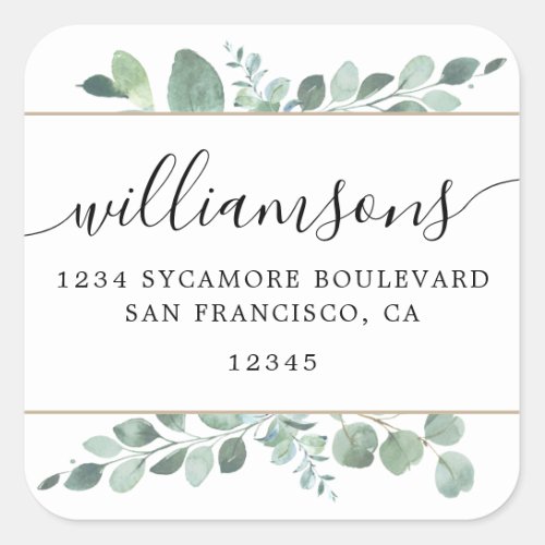 Greenery Family Return Address Label