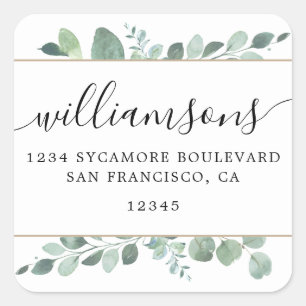 Greenery Family Return Address Label